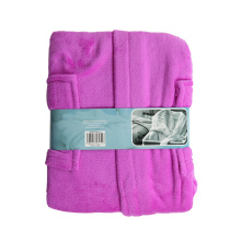 Solid Coral Fleece SPA Robe Bathrobe Women Bathrobe